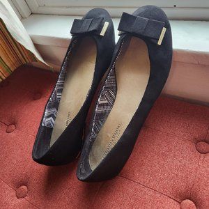 Black Women's Flats with Bows 13W